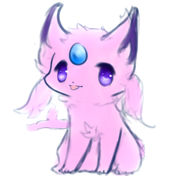 Size: 2000x2000 | Tagged: safe, artist:snoiifoxxo, eeveelution, espeon, fictional species, mammal, feral, nintendo, pokémon, ambiguous gender, blep, cheek fluff, chest fluff, fluff, high res, looking at you, simple background, solo, solo ambiguous, tail, tongue, tongue out, white background