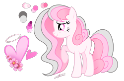 Size: 2959x1928 | Tagged: safe, artist:muhammad yunus, oc, oc only, oc:princess blossom, earth pony, equine, fictional species, mammal, pony, feral, friendship is magic, hasbro, my little pony, base used, cute, cutie mark, female, hair, heart, mane, mare, simple background, smiling, solo, solo female, tail, transparent background
