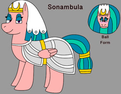 Size: 750x581 | Tagged: safe, artist:thearmadillofan, somnambula (mlp), equine, fictional species, mammal, pegasus, pony, ambiguous form, feral, friendship is magic, hasbro, my little pony, 2021, commission, ears, eyeshadow, female, headdress, lidded eyes, makeup, mare, morph ball, solo, solo female, tail, veil