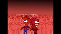 Size: 1920x1080 | Tagged: safe, artist:salacommander, iron man (marvel), silver the hedgehog (sonic), sonic the hedgehog (sonic), spider-man (marvel), badnik, egg pawn (sonic), fictional species, hedgehog, mammal, robot, anthro, series:silver tries to be..., marvel, sega, sonic the hedgehog (series), youtube, 16:9, 2011, animated, clothes, cosplay, costume, crossover, iron man: extremis, jason griffith, male, marvel: ultimate alliance, quinton flynn, sound, voice actor joke, webm, youtube link