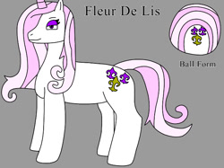 Size: 750x560 | Tagged: safe, artist:thearmadillofan, fleur-de-lis (mlp), equine, fictional species, mammal, pony, unicorn, ambiguous form, feral, friendship is magic, hasbro, my little pony, 2021, ball, female, horn, inanimate tf, mare, morph ball, solo, solo female, tail, white body