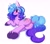 Size: 2672x2340 | Tagged: safe, artist:pesty_skillengton, izzy moonbow (mlp), equine, fictional species, mammal, pony, unicorn, feral, hasbro, my little pony, my little pony g5, spoiler, spoiler:my little pony g5, 2021, blushing, butt, chest fluff, dock, ear fluff, featureless crotch, female, fluff, frog (hoof), fur, gradient mane, gradient tail, high res, hooves, horn, looking at you, looking back, looking back at you, mare, simple background, smiling, solo, solo female, tail, underhoof, unshorn fetlocks, white background