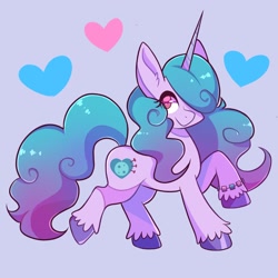 Size: 2000x2000 | Tagged: safe, artist:art_kett1412, izzy moonbow (mlp), equine, fictional species, mammal, pony, unicorn, feral, hasbro, my little pony, my little pony g5, spoiler, spoiler:my little pony g5, 2021, bracelet, cute, cutie mark, female, gradient mane, gradient tail, heart, high res, hooves, horn, jewelry, mare, smiling, solo, solo female, tail, unshorn fetlocks