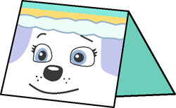 Size: 588x362 | Tagged: safe, artist:mega-poneo, everest (paw patrol), canine, dog, husky, mammal, ambiguous form, nickelodeon, paw patrol, 2021, clothes, female, folded, hat, headwear, simple background, solo, solo female, square, transformation, transparent background