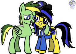 Size: 1902x1358 | Tagged: safe, artist:mrstheartist, oc, oc only, oc:didgeree, oc:ponyseb 2.0, equine, fictional species, mammal, pegasus, pony, feral, friendship is magic, hasbro, my little pony, base used, brother, brothers, didgeseb (brothers), duo, duo male, looking at each other, male, males only, siblings