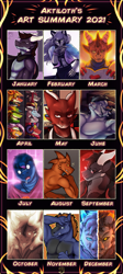 Size: 2355x5255 | Tagged: safe, artist:aktiloth, canine, dragon, equine, fictional species, horse, kobold, mammal, reptile, snake, wolf, anthro, digimon, league of legends, 2021, art summary, blep, buddyfight, clothes, cosplay, drooling, funny, glasses, purple, saliva, scarf, sweat, tongue, tongue out, wargreymon