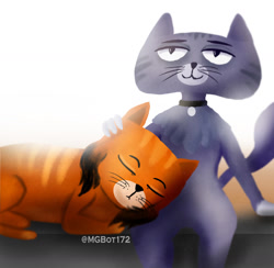 Size: 1280x1249 | Tagged: safe, artist:mgbot172, cat, feline, mammal, anthro, female, kitty (kitty is not a cat), kitty is not a cat (series), petal (kitty is not a cat), species swap