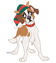 Size: 1114x1265 | Tagged: safe, artist:faithandfreedom, canine, dog, mammal, saint bernard, feral, 2d, male, simple background, solo, solo male, white background