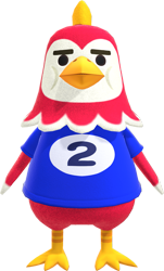 Size: 755x1246 | Tagged: safe, official art, benedict (animal crossing), bird, chicken, galliform, semi-anthro, animal crossing, animal crossing: new horizons, nintendo, 3d, digital art, male, rooster, solo, solo male