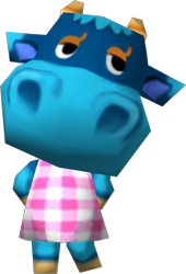 Size: 602x885 | Tagged: safe, official art, bovid, cattle, cow, mammal, semi-anthro, animal crossing, nintendo, animal crossing (video game), bessie (animal crossing), female, solo, solo female