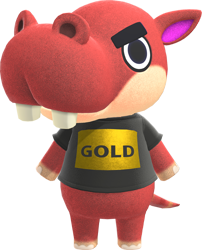 Size: 938x1159 | Tagged: safe, official art, biff (animal crossing), hippopotamus, mammal, semi-anthro, animal crossing, animal crossing: new horizons, nintendo, 3d, digital art, male, simple background, solo, solo male, transparent background, ungulate