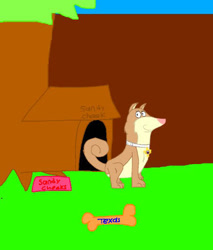 Size: 437x512 | Tagged: safe, artist:beanie122001, sandy cheeks (spongebob), canine, dog, mammal, feral, nickelodeon, spongebob squarepants (series), dogified, female, feralized, low res, solo, solo female, species swap