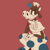 Size: 1280x1280 | Tagged: safe, artist:milich96, clarabelle cow (disney), bovid, cattle, cow, mammal, anthro, disney, mickey and friends, 2d, female, front view, looking at you, red background, simple background, solo, solo female, three-quarter view