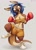 Size: 927x1280 | Tagged: suggestive, artist:zazush-una, oc, oc only, oc:zutagesh'zi, kangaroo, mammal, marsupial, anthro, 2019, blue hair, bottomwear, boxing gloves, breasts, brown body, brown eyes, brown fur, bulge, chucks, clothes, digital art, ears, fur, gloves, hair, intersex, intersex female, looking at you, macropod, open mouth, shoes, shorts, signature, simple background, size difference, solo, solo intersex female, tail, tan body, tan fur, teeth, tongue