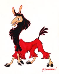 Size: 960x1200 | Tagged: safe, artist:keenadraws, kuzco (the emperor's new groove), llama, mammal, feral, disney, the emperor's new groove, 2d, camelid, male, side view, simple background, solo, solo male, ungulate, white background
