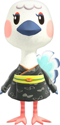 Size: 610x1256 | Tagged: safe, official art, blanche (animal crossing), bird, ostrich, semi-anthro, animal crossing, animal crossing: new horizons, nintendo, female, simple background, transparent background