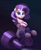 Size: 1747x2137 | Tagged: safe, artist:gouransion, rarity (mlp), equine, fictional species, mammal, pony, unicorn, feral, friendship is magic, hasbro, my little pony, 2022, blue eyes, clothes, curled hair, cutie mark, female, fur, hair, hooves, horn, leg warmers, legwear, looking at you, mare, purple hair, purple tail, simple background, solo, solo female, stockings, tail, thigh highs, toeless legwear, white body, white fur