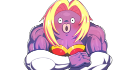 Size: 1920x1080 | Tagged: safe, artist:drunk_oak, fictional species, jynx, anthro, nintendo, pokémon, 2021, biceps, blushing, breasts, clothes, crossed arms, digital art, evening gloves, eyelashes, female, gloves, long gloves, muscles, muscular female, open mouth, simple background, solo, solo female, transparent background