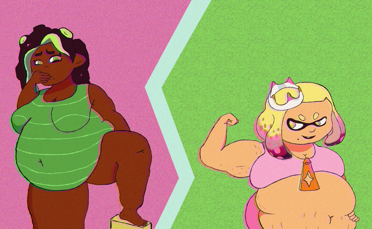 #140407 - questionable, artist:onceunknown, marina (splatoon), pearl ...