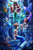 Size: 1365x2048 | Tagged: safe, artist:hollypollly, ariel (the little mermaid), donald duck (disney), flounder (the little mermaid), goofy (disney), kairi (kingdom hearts), sora (kingdom hearts), arthropod, crab, crustacean, fictional species, fish, mammal, mermaid, feral, humanoid, disney, kingdom hearts, mickey and friends, square enix, the little mermaid (disney), 2021, blue tail, brown hair, bucket, crossover, female, fins, green scales, hair, long hair, male, mermaid tail, merman, partial nudity, pink scales, red hair, scales, seashell bra, sebastian (the little mermaid), smiling, species swap, tail, tentacles, topless, underwater, water