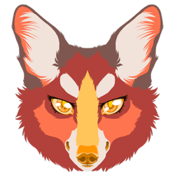 Size: 1000x1000 | Tagged: safe, artist:nottvarg, oc, canine, mammal, amber eyes, ears, fur, fursona, looking at you, orange eyes, red body, red fur, solo