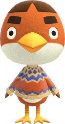Size: 531x997 | Tagged: safe, official art, bird, songbird, animal crossing, animal crossing: new horizons, nintendo, 3d, anchovy (animal crossing), digital art, male, simple background, transparent background