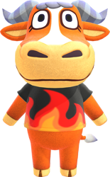 Size: 797x1289 | Tagged: safe, official art, angus (animal crossing), bovid, bull, cattle, mammal, animal crossing, animal crossing: new horizons, nintendo, 3d, digital art, male, simple background, transparent background, ungulate