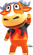 Size: 115x190 | Tagged: safe, official art, angus (animal crossing), bovid, bull, cattle, mammal, animal crossing, animal crossing: new horizons, nintendo, 3d, digital art, male, simple background, white background