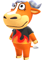 Size: 153x200 | Tagged: safe, official art, angus (animal crossing), bovid, bull, cattle, mammal, semi-anthro, animal crossing, animal crossing: new horizons, nintendo, 3d, digital art, low res, male, simple background, solo, solo male, transparent background, ungulate