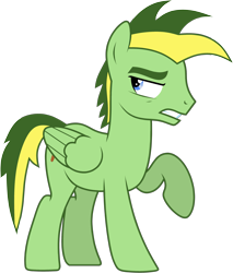 Size: 2619x3070 | Tagged: safe, artist:didgereethebrony, artist:emperor-anri, oc, oc only, oc:didgeree, equine, fictional species, mammal, pegasus, pony, feral, hasbro, my little pony, grumpy, male, simple background, solo, solo male, transparent background