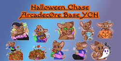 Size: 3204x1632 | Tagged: safe, artist:bomi, oc, oc only, fictional species, ghost, mammal, mouse, rodent, undead, anthro, ambiguous gender, arcadec0re, base, bottomwear, brown body, brown fur, cauldron, clothes, commission, digital art, discord emotes, ears, food, fur, halloween, hat, headwear, holiday, hoodie, jack-o-lantern, leaf, marshmallow, mug, p2u base, pants, pumpkin, puppeteer, scarf, simple background, solo, tail, telegram stickers, text, topwear, witch, witch hat, ych