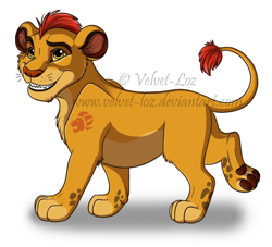 Size: 900x816 | Tagged: safe, artist:velvet-loz, kion (the lion guard), big cat, feline, lion, mammal, feral, disney, the lion guard, the lion king, 2d, cub, male, paw pads, paws, simple background, solo, solo male, white background, young