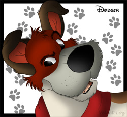 Size: 574x527 | Tagged: safe, artist:velvet-loz, dodger (oliver & company), canine, dog, jack russell terrier, mammal, terrier, feral, disney, oliver & company, 2d, bust, letterboxing, male, solo, solo male