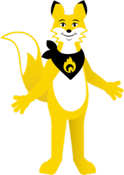 Size: 432x608 | Tagged: safe, official art, ember the fox, canine, fox, mammal, anthro, ambiguous gender, fur, solo, solo ambiguous, standing, vector, yellow body, yellow fur
