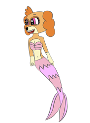 Size: 764x1046 | Tagged: safe, artist:victheanimaldrawer, skye (paw patrol), canine, dog, fictional species, fish, mammal, mer-pup (paw patrol), anthro, nickelodeon, paw patrol, female, fur, paws, pink eyes, simple background, solo, solo female, transparent background