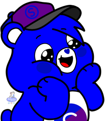 Size: 1213x1404 | Tagged: safe, artist:mrstheartist, oc, oc only, oc:creative bear, bear, fictional species, mammal, semi-anthro, care bears, care bears: unlock the magic, black outline, bright colors, care bear, cute, cute eyes, edited vector, male, ocbetes, simple background, solo, solo male, squishy cheeks, transparent background