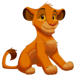 Size: 800x800 | Tagged: safe, artist:brontonia, simba (the lion king), big cat, feline, lion, mammal, feral, disney, the lion king, 2d, cub, front view, looking at you, male, simple background, sitting, smiling, smiling at you, solo, solo male, three-quarter view, transparent background, young