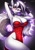 Size: 2894x4093 | Tagged: safe, alternate version, artist:ikstina, loona (vivzmind), canine, fictional species, hellhound, mammal, anthro, hazbin hotel, helluva boss, 2022, big breasts, bottomwear, breasts, cleavage, clothes, dress, ear fluff, female, fluff, hair, huge breasts, long hair, looking at you, side slit, silver hair, smiling, smiling at you, solo, solo female, tail, tail fluff, thick thighs, thighs, total sideslit, white body