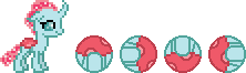 Size: 222x66 | Tagged: safe, artist:mega-poneo, ocellus (mlp), arthropod, changedling, changeling, equine, fictional species, feral, friendship is magic, hasbro, my little pony, ball, female, low res, morph ball, pixel art, simple background, solo, solo female, sprite, transparent background