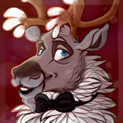 Size: 700x700 | Tagged: safe, artist:bunnymama, oc, oc only, cervid, deer, mammal, reindeer, anthro, 2014, 2d, bust, commission, front view, looking at you, male, solo, solo male, three-quarter view, ungulate