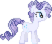 Size: 104x88 | Tagged: safe, rarity (mlp), crystal pony, equine, fictional species, mammal, pony, unicorn, feral, friendship is magic, hasbro, my little pony, female, low res, mare, pixel art, simple background, solo, solo female, species swap, transparent background