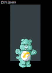 Size: 600x848 | Tagged: safe, artist:nightwing1975, bear, fictional species, mammal, semi-anthro, care bears, 2d, care bear, female, on model, solo, solo female, wish bear (care bears)