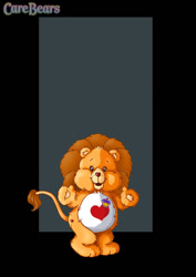 Size: 600x848 | Tagged: safe, artist:nightwing1975, brave heart lion (care bears), big cat, feline, lion, mammal, semi-anthro, care bears, 2d, male, on model, solo, solo male