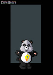 Size: 600x848 | Tagged: safe, artist:nightwing1975, bear, fictional species, mammal, panda, semi-anthro, care bears, 2d, care bear, male, on model, perfect panda (care bears), solo, solo male