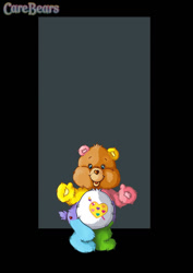 Size: 600x848 | Tagged: safe, artist:nightwing1975, bear, fictional species, mammal, semi-anthro, care bears, 2d, care bear, female, on model, solo, solo female, work of heart bear (care bears)