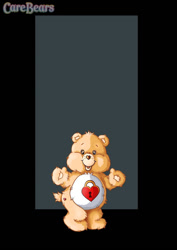 Size: 600x848 | Tagged: safe, artist:nightwing1975, bear, fictional species, mammal, semi-anthro, care bears, 2d, ambiguous gender, care bear, on model, secret bear (care bears), solo, solo ambiguous