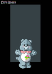 Size: 600x848 | Tagged: safe, artist:nightwing1975, bear, fictional species, mammal, semi-anthro, care bears, 2d, blushing, care bear, female, grams bear (care bears), on model, solo, solo female