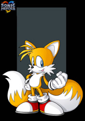 Size: 600x848 | Tagged: safe, artist:nightwing1975, miles "tails" prower (sonic), canine, fox, mammal, red fox, anthro, sega, sonic the hedgehog (series), 2d, looking at you, male, on model, open mouth, solo, solo male