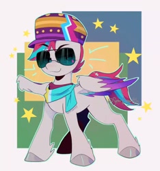 Size: 720x770 | Tagged: safe, artist:superduperath, zipp storm (mlp), equine, fictional species, mammal, pegasus, pony, hasbro, my little pony, my little pony g5, spoiler:my little pony g5, clothes, glasses, scarf, solo, sunglasses