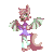 Size: 200x200 | Tagged: safe, artist:typh, oc, oc only, anthro, 2017, 2d, 2d animation, animated, barefoot, brown body, brown fur, cheek fluff, dancing, ear piercing, female, fluff, fur, gif, piercing, pixel animation, pixel art, simple background, solo, solo female, sprite, tail, tail fluff, transparent background, webbed wings, wings